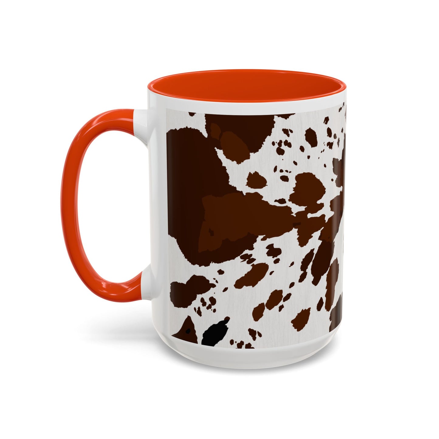 Cow Print Coffee Mug — Brown Cowhide Pattern Ceramic Mug (11oz & 15oz)