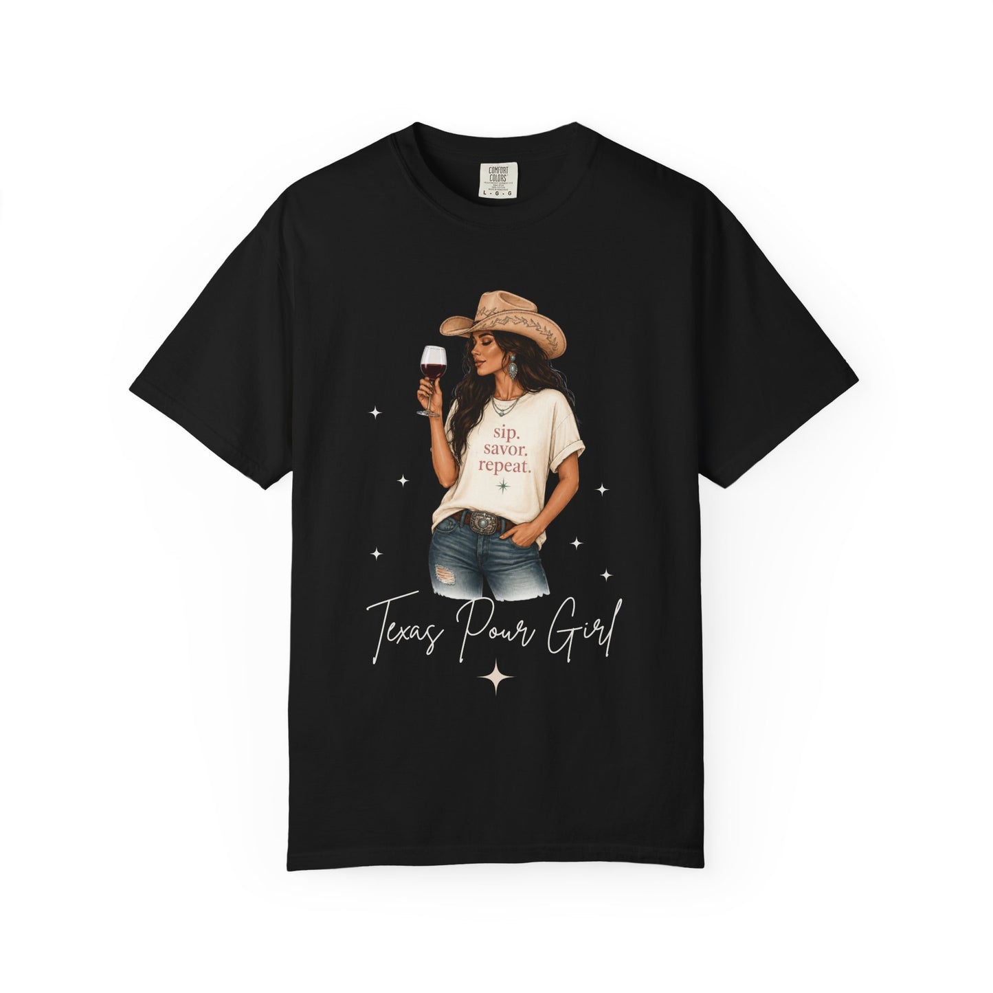 The Midnight Belle | Texas Pour Girl Everyday Girls Tee | Western Wine Shirt Women