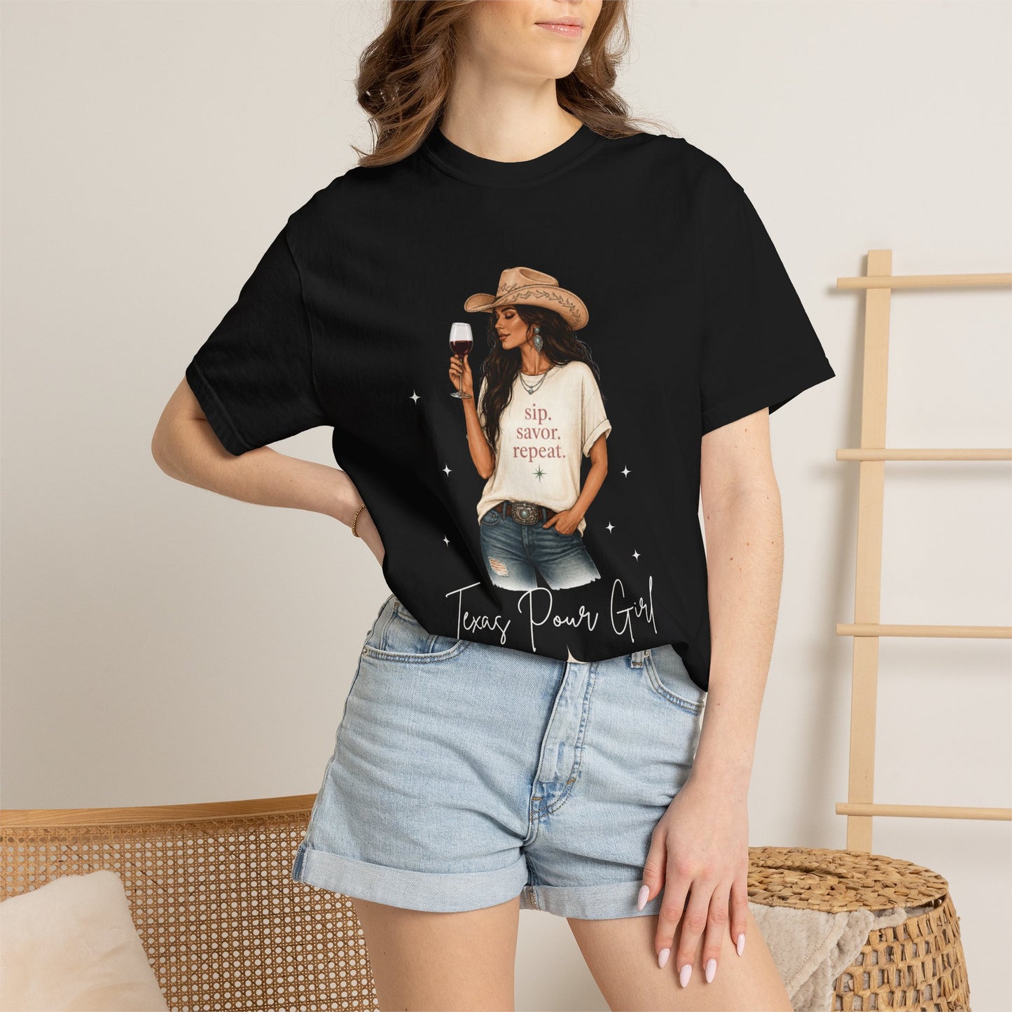 The Brunette | Texas Pour Girl Everyday Girls Tee | Western Wine Shirt Women