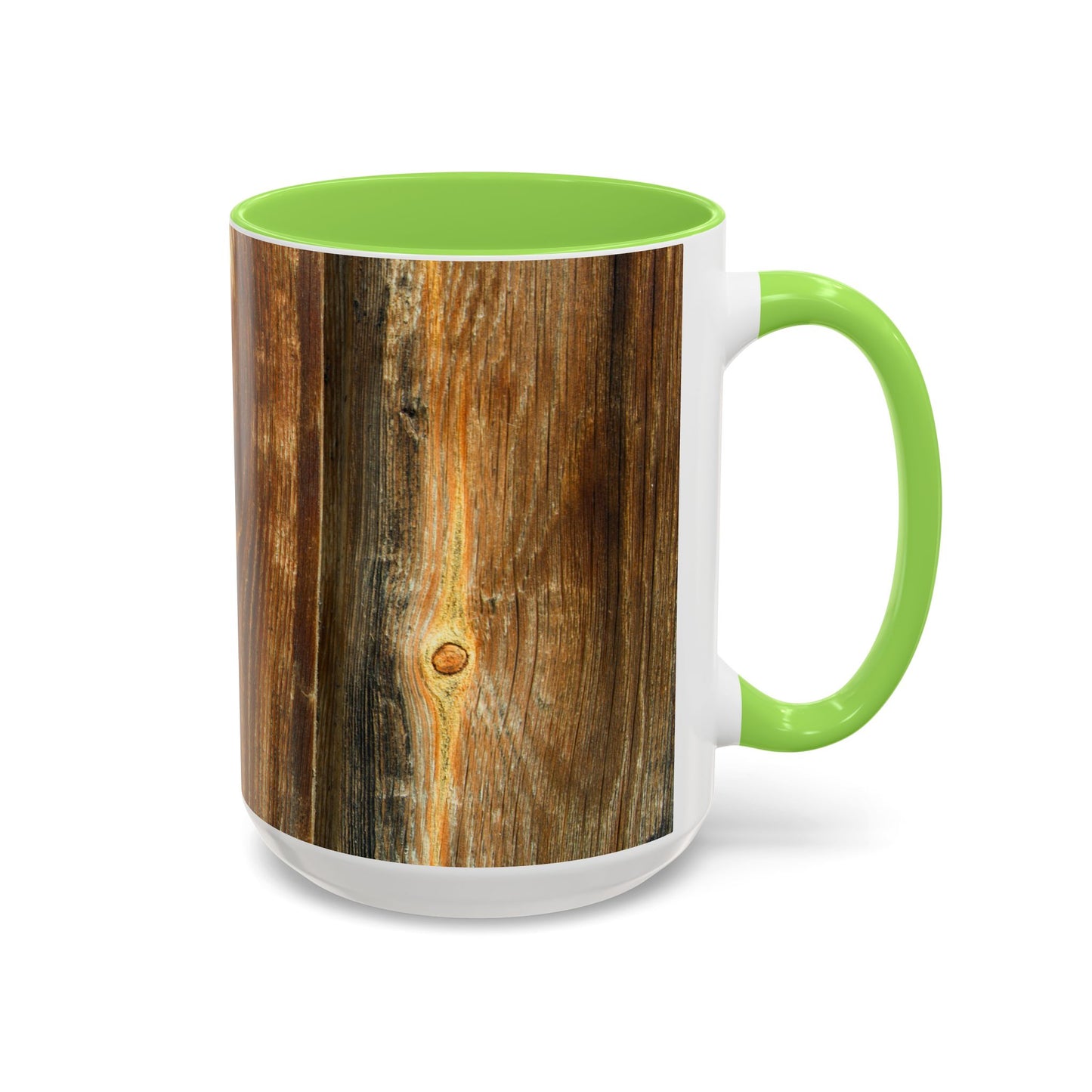 Rustic Wood Grain Coffee Mug — Cozy Cabin 11oz & 15oz (Room for Cream)