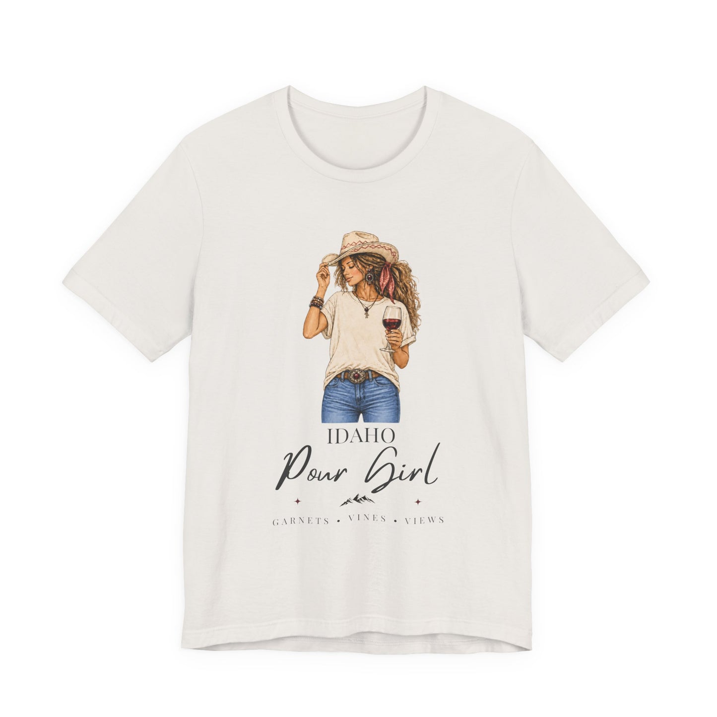 Idaho Pour Girl Tee | Wine Lover Cowgirl Graphic T-Shirt