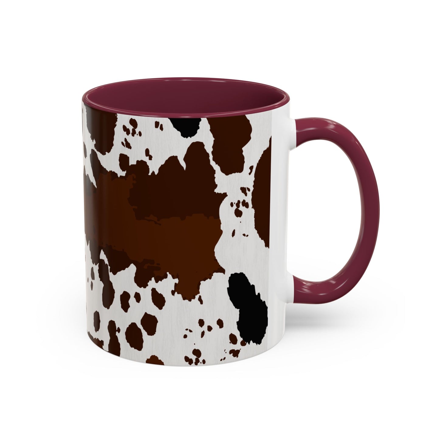 Cow Print Coffee Mug — Brown Cowhide Pattern Ceramic Mug (11oz & 15oz)
