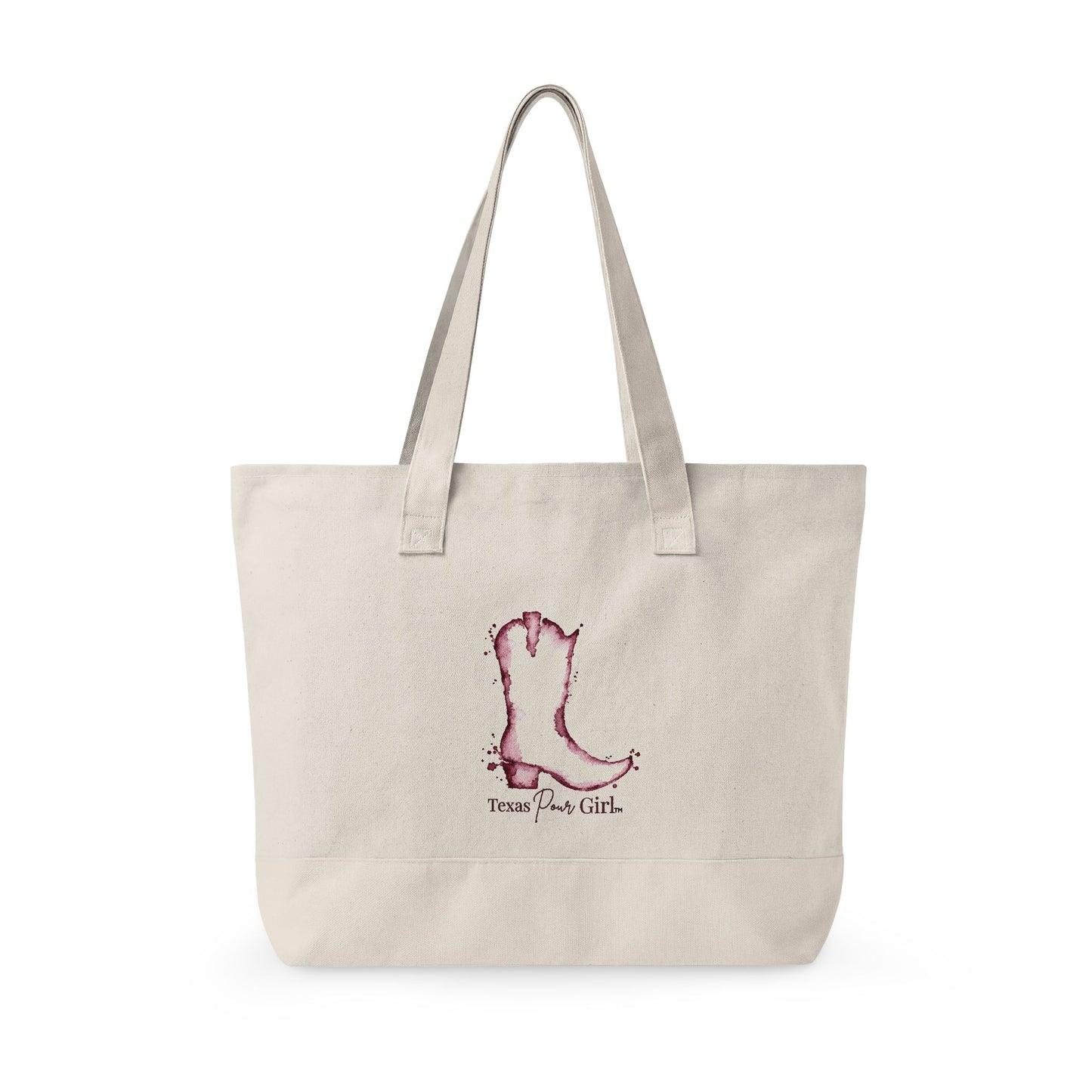 Canvas Tote Bag — Wine Splash 'My Wine Has a Texas Accent' Zippered Tote