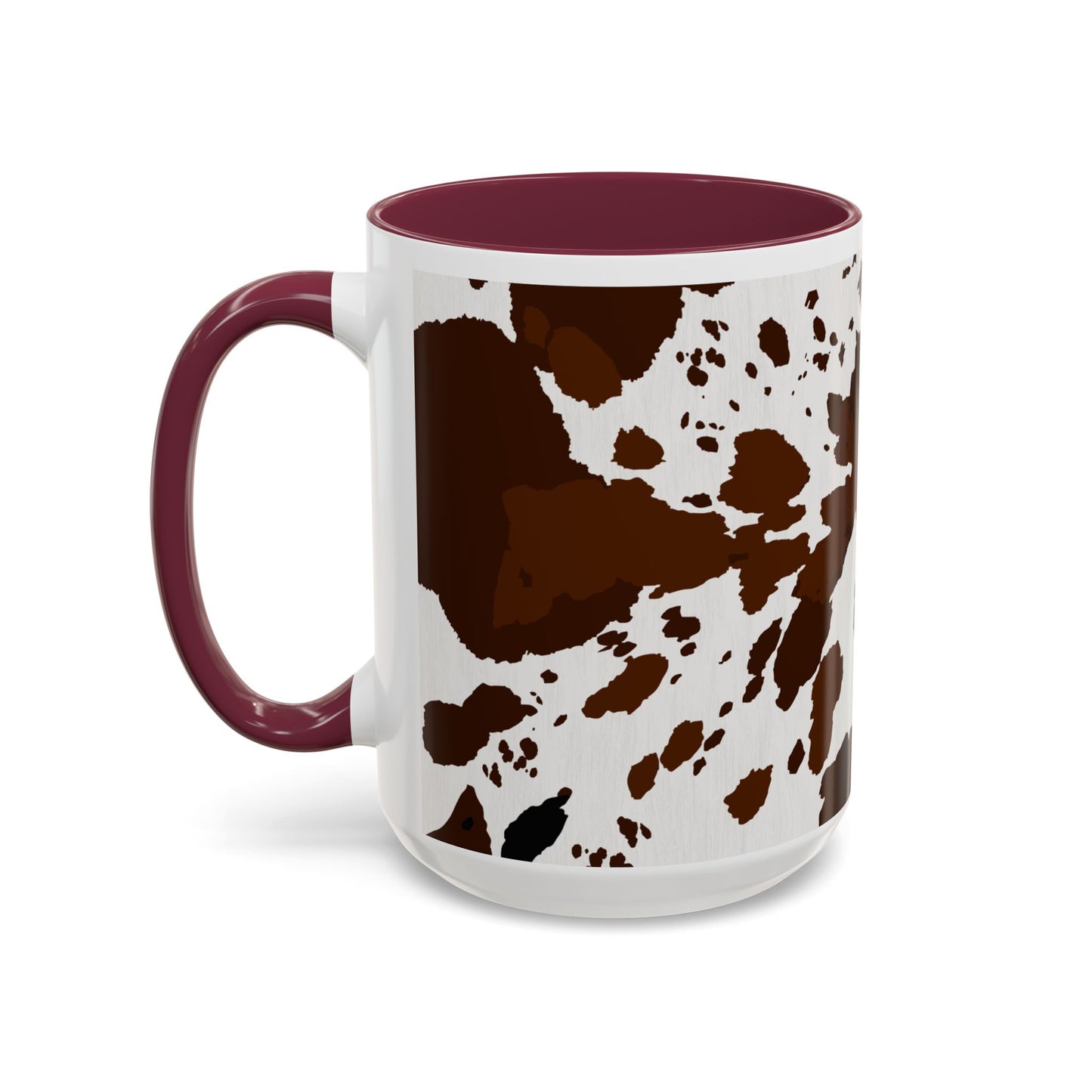 Cow Print Coffee Mug — Brown Cowhide Pattern Ceramic Mug (11oz & 15oz)