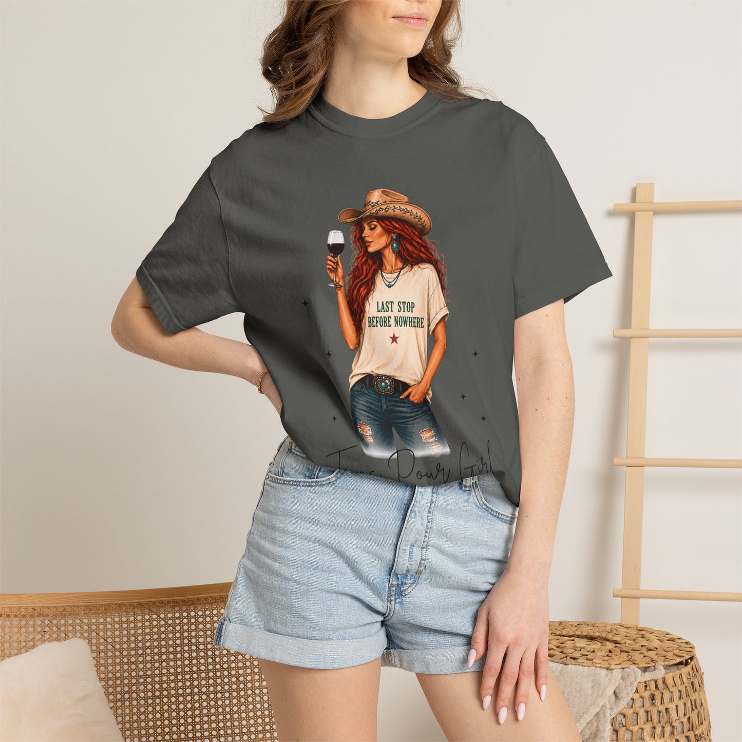 The Redhead | Texas Pour Girl Everyday Girls Tee | Western Wine Shirt Women