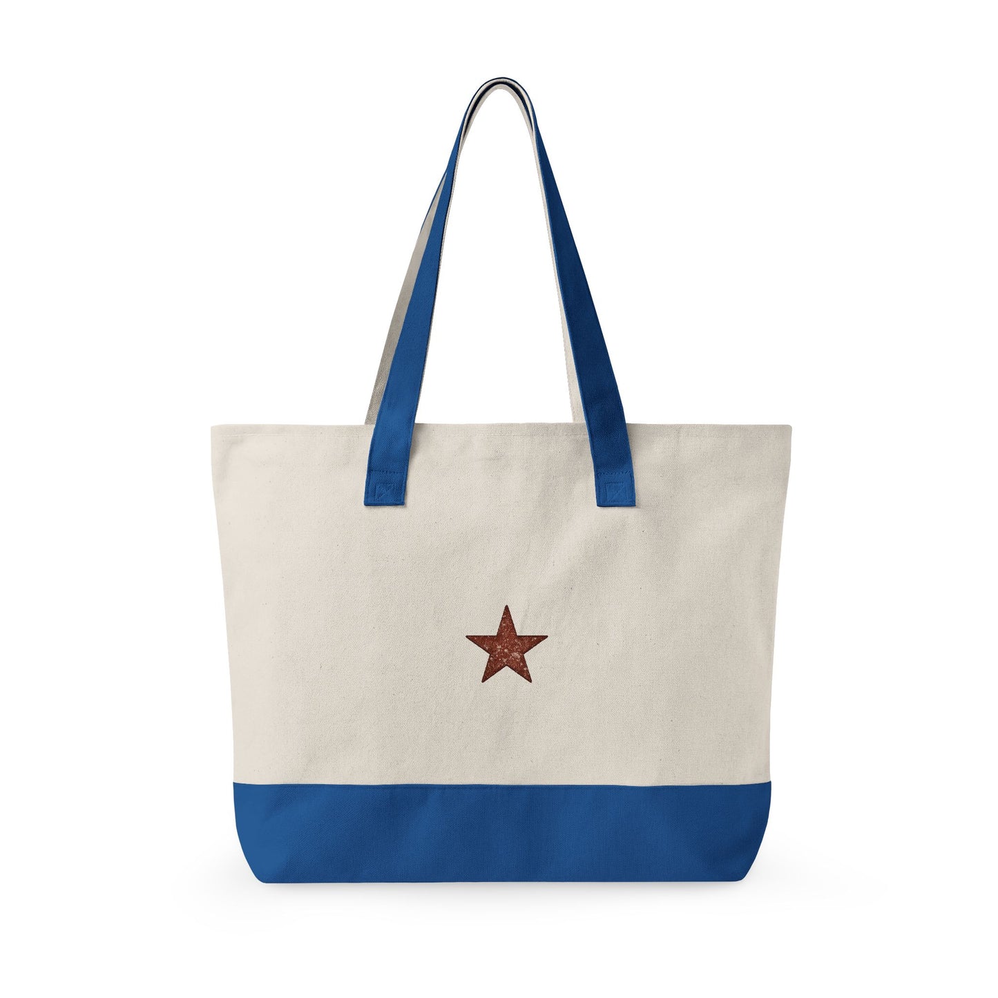 Canvas Tote Bag — "NO RUSH ORDERS" Rustic Star Zippered Tote