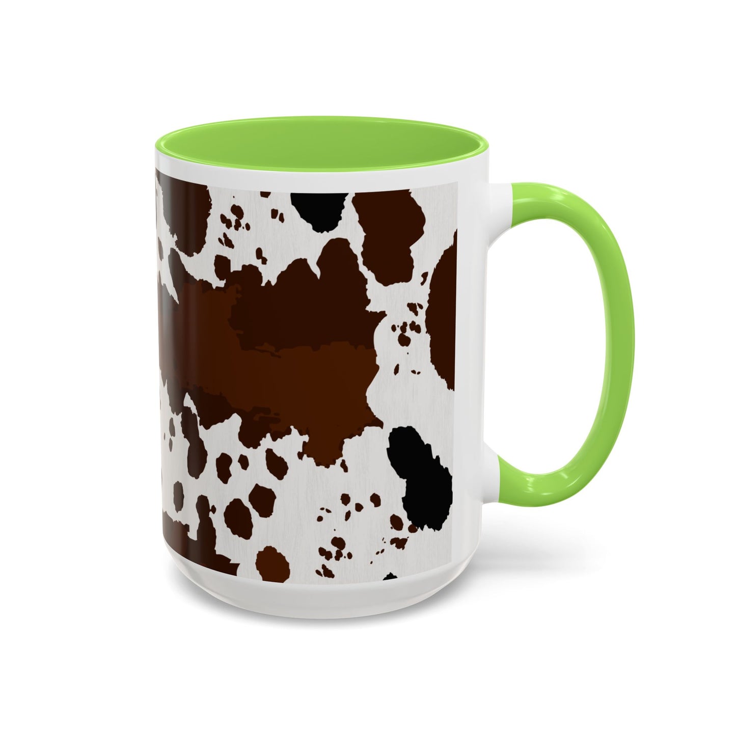 Cow Print Coffee Mug — Brown Cowhide Pattern Ceramic Mug (11oz & 15oz)