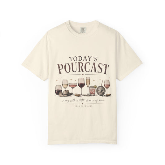 Today's Pourcast Wine T-Shirt | Funny Graphic Tee for Wine Lovers