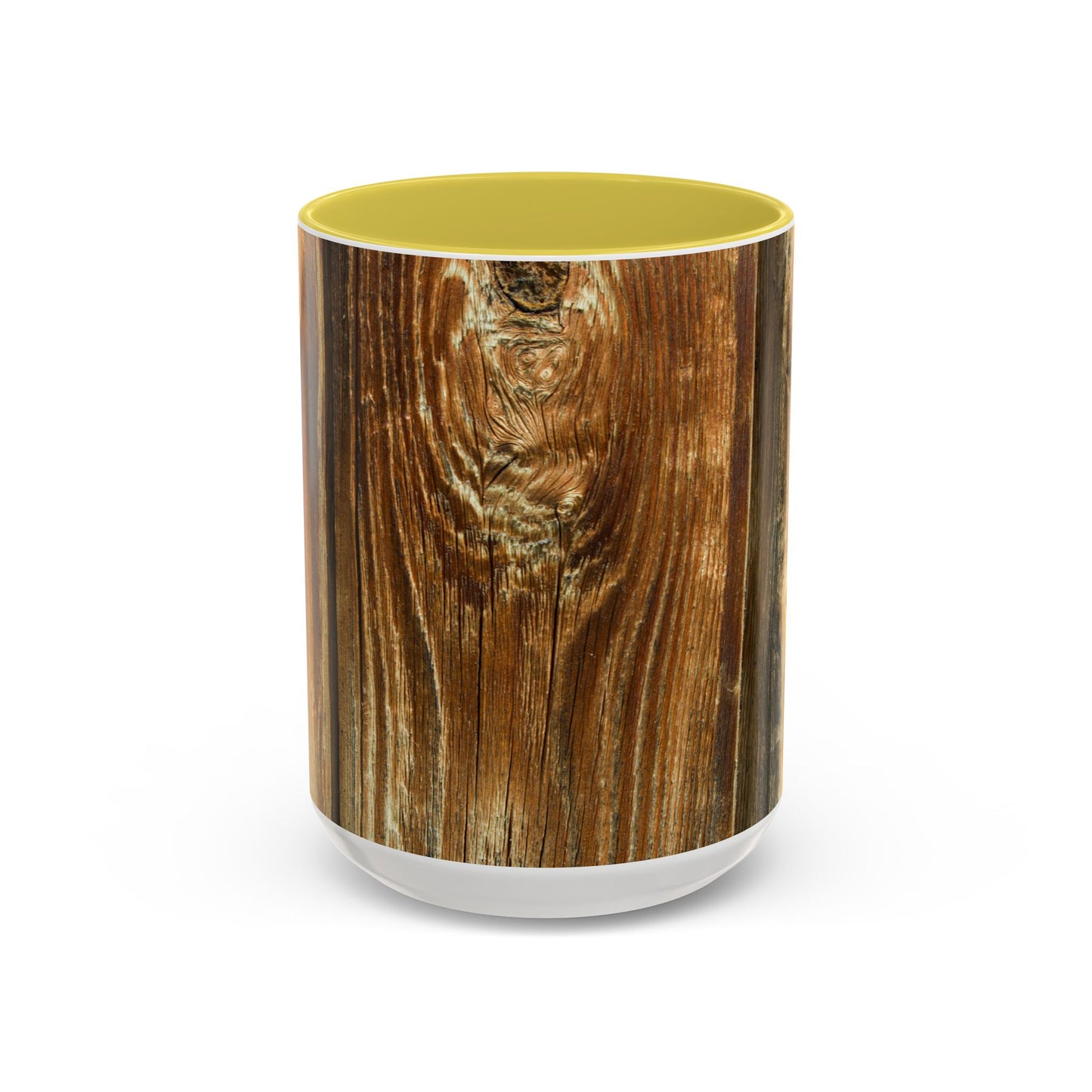 Rustic Wood Grain Coffee Mug — Cozy Cabin 11oz & 15oz (Room for Cream)