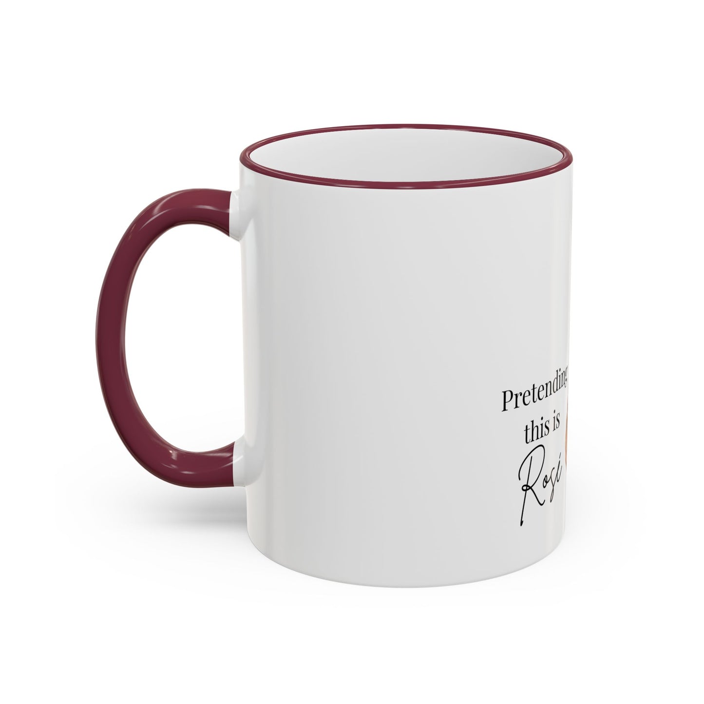 Cowgirl Coffee Mug – “Pretending this is Rosé” Accent Rim & Handle Ceramic Mug