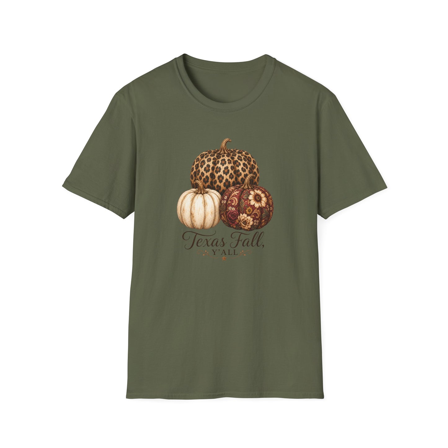 Fall Pumpkin Trio T-Shirt — “Texas Fall Y’all” Autumn Graphic Tee