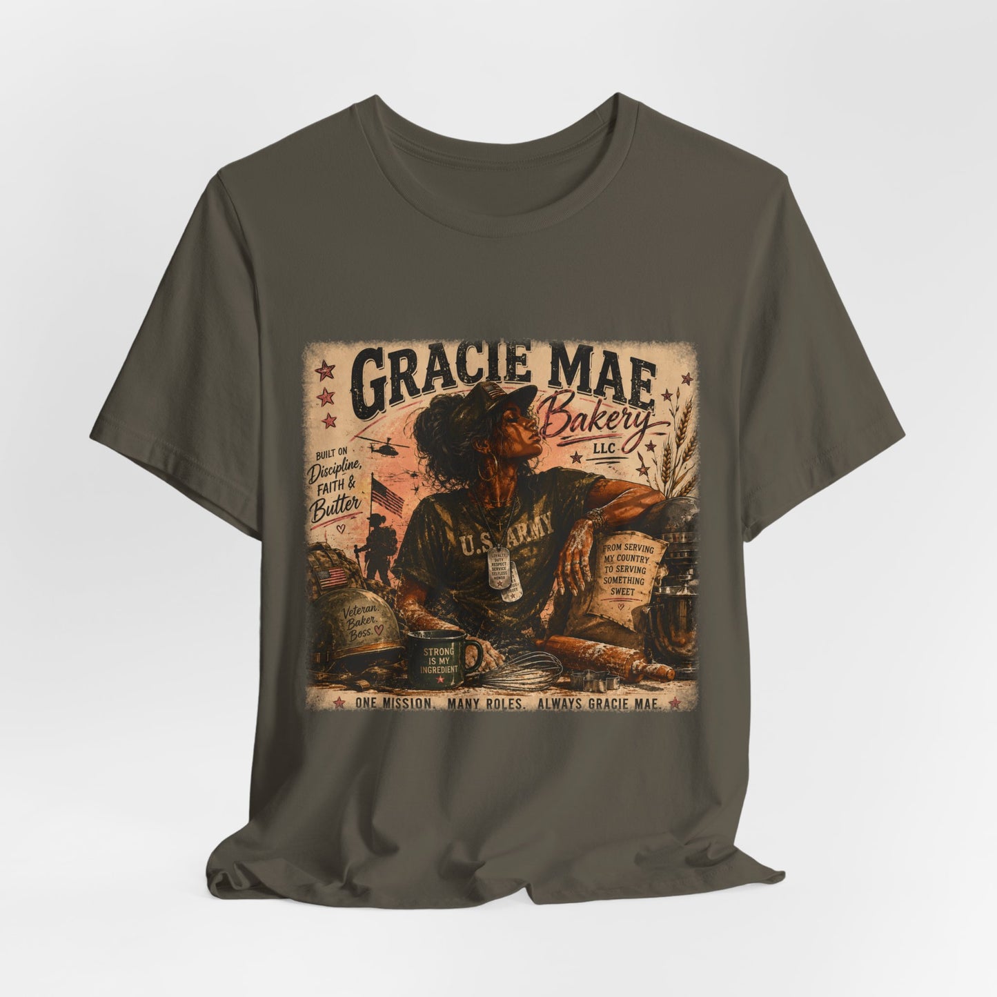 Gracie Mae Bakery Retro Graphic Tee | Stressed Tired Professional Girl