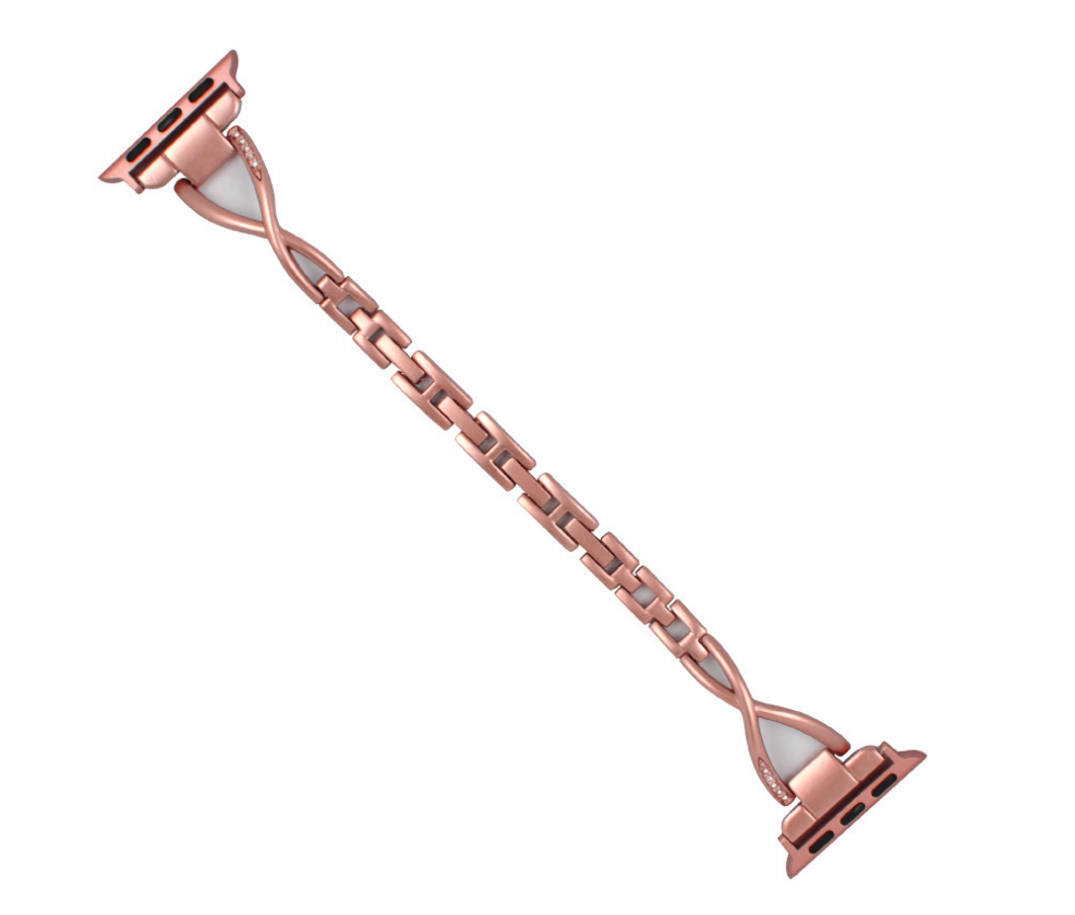 Chic X-link metal Apple Watch band that turns your everyday watch into a statement accessory.