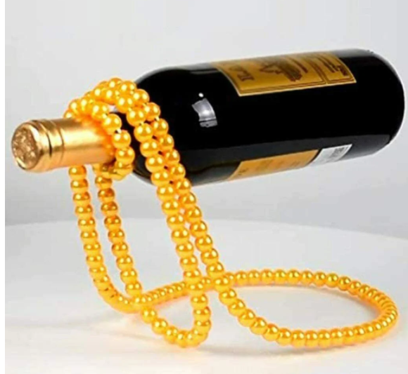 Pearl Necklace Wine Bottle Holder | Decorative Hostess Gift | Unique Wine Decor for Women