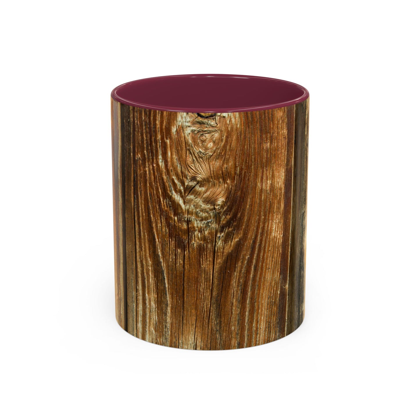 Rustic Wood Grain Coffee Mug — Cozy Cabin 11oz & 15oz (Room for Cream)