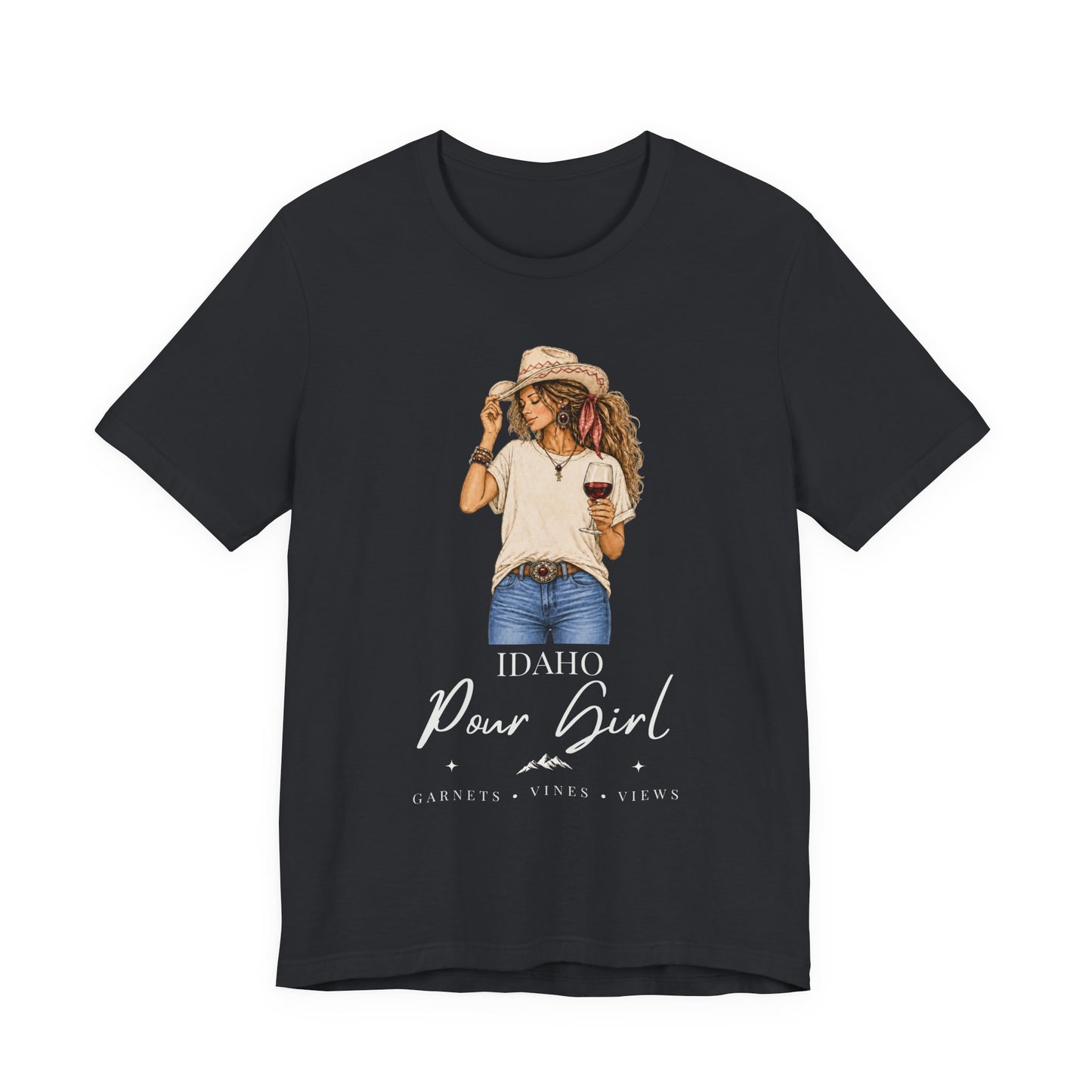 Idaho Pour Girl Tee | Wine Lover Cowgirl Graphic T-Shirt