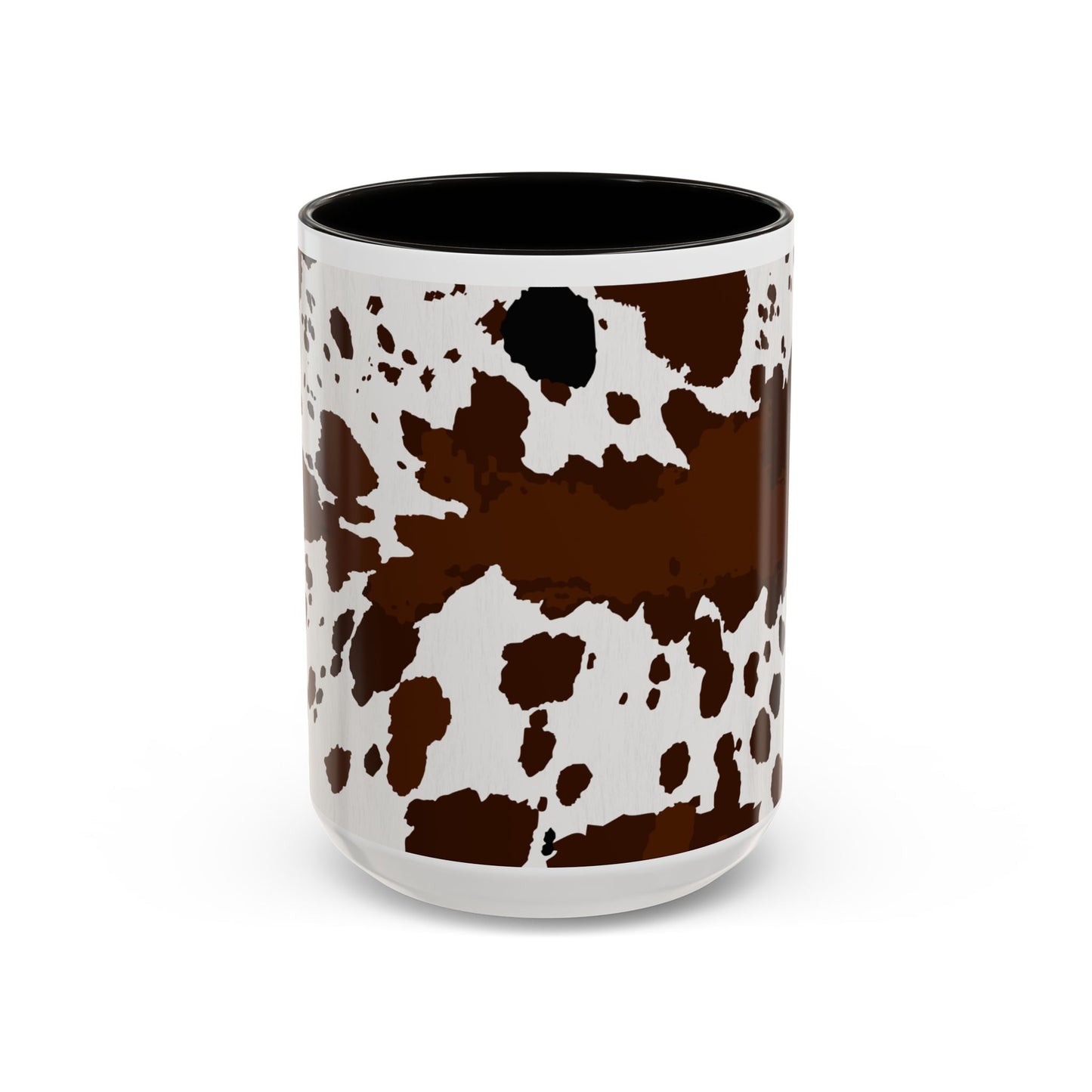 Cow Print Coffee Mug — Brown Cowhide Pattern Ceramic Mug (11oz & 15oz)