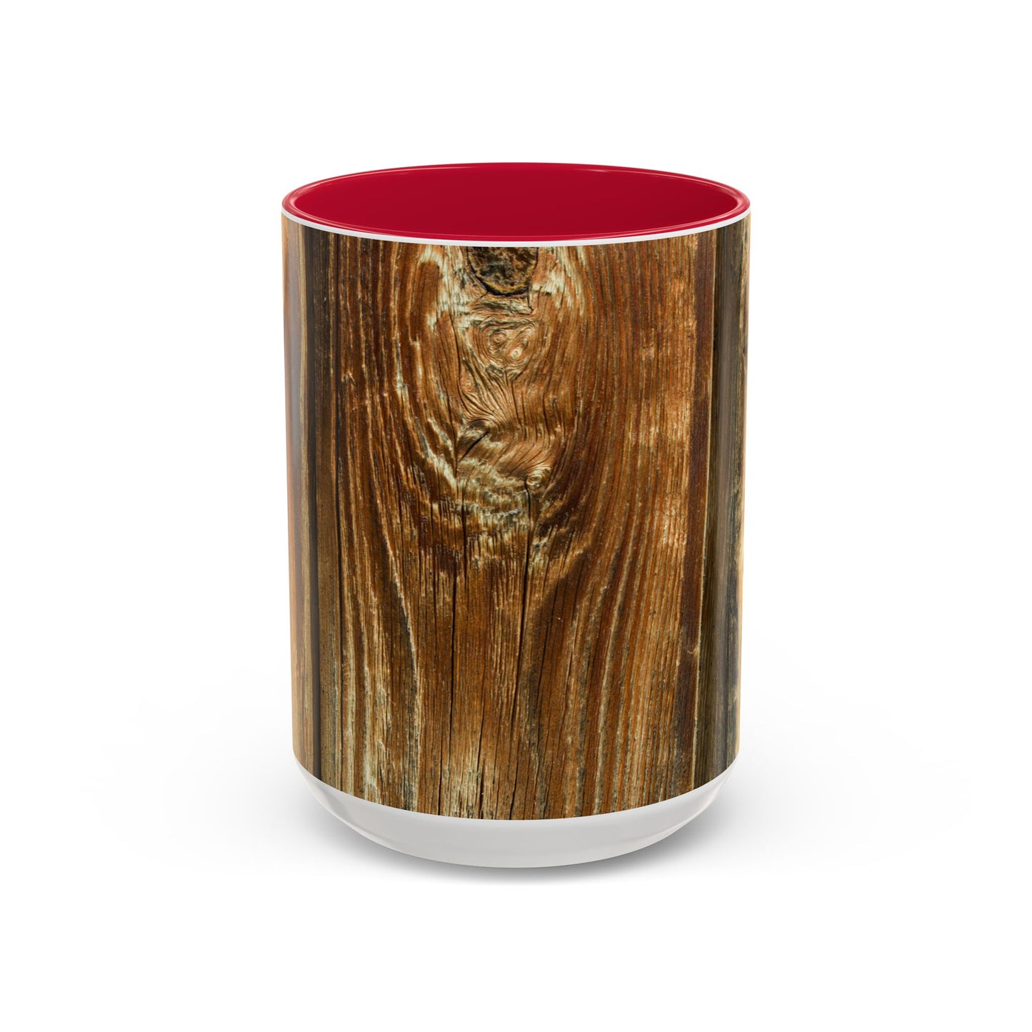 Rustic Wood Grain Coffee Mug — Cozy Cabin 11oz & 15oz (Room for Cream)