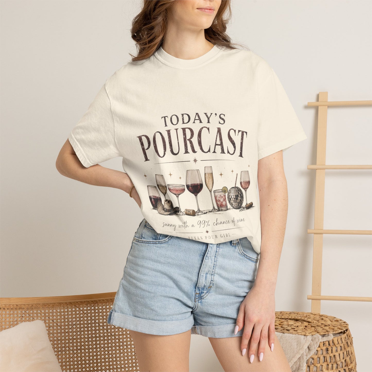 Today's Pourcast Wine T-Shirt | Funny Graphic Tee for Wine Lovers