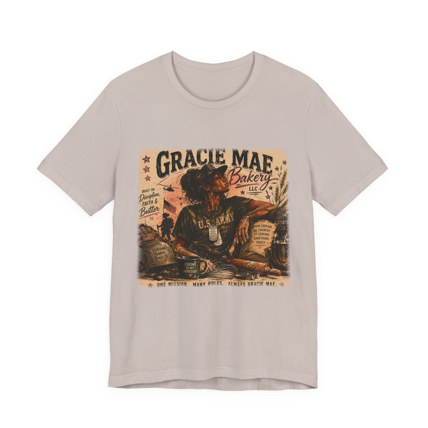 Gracie Mae Bakery Retro Graphic Tee | Stressed Tired Professional Girl