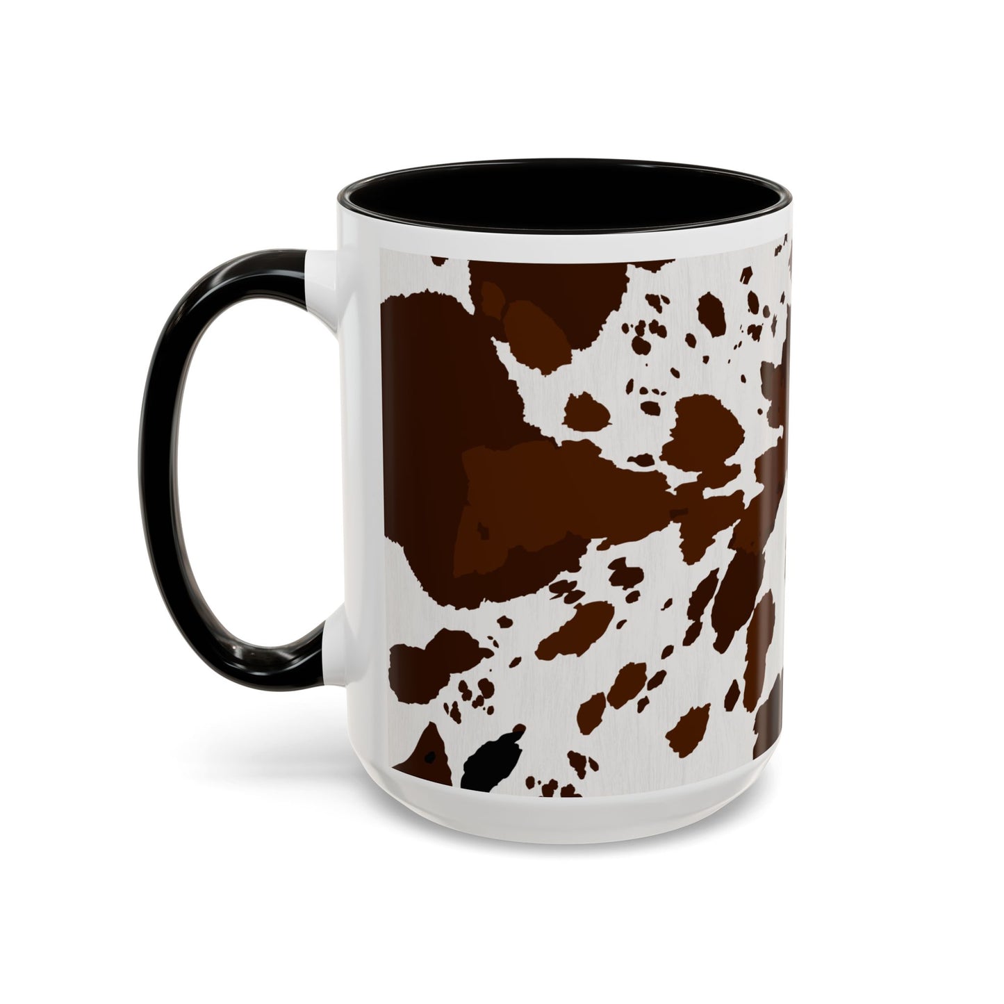 Cow Print Coffee Mug — Brown Cowhide Pattern Ceramic Mug (11oz & 15oz)