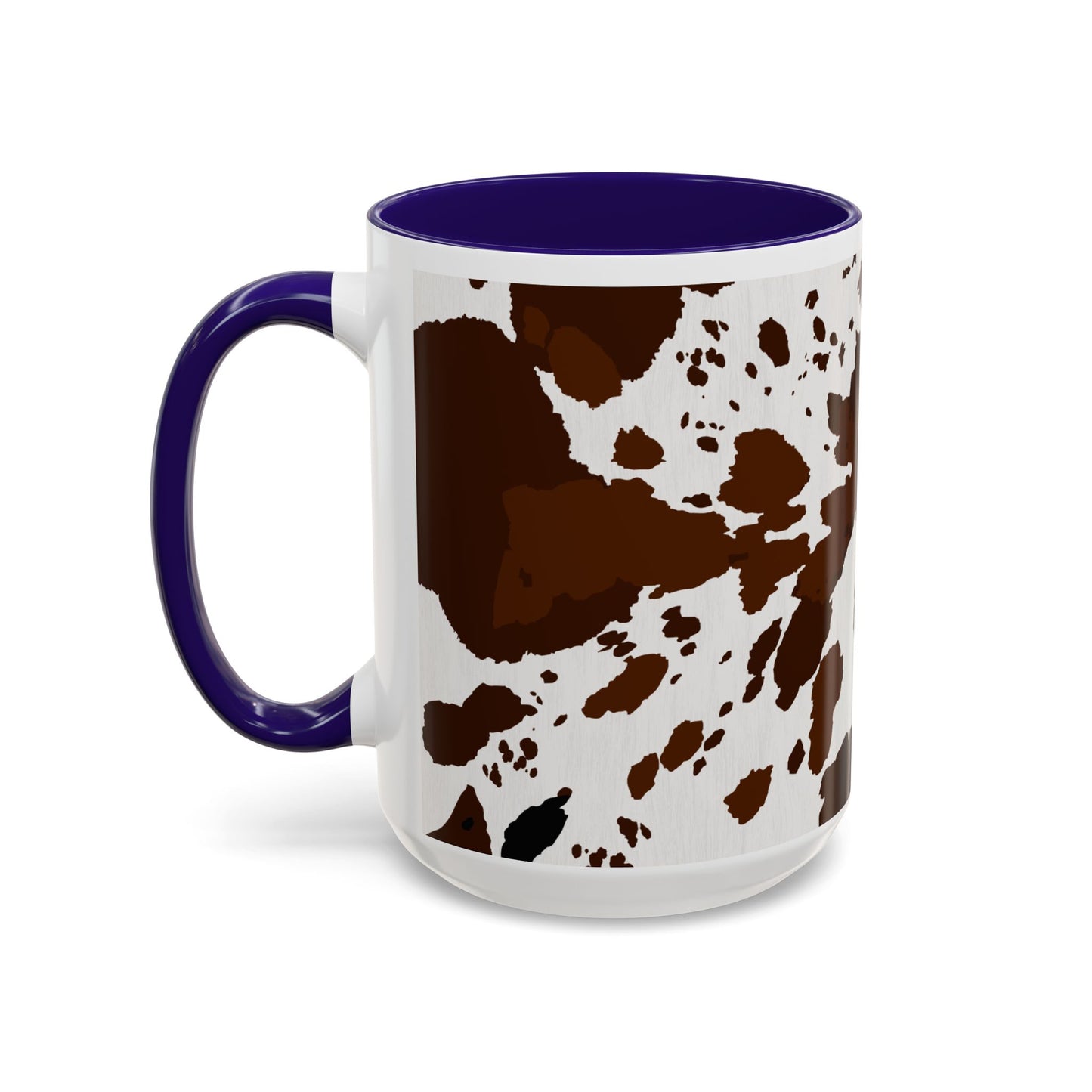 Cow Print Coffee Mug — Brown Cowhide Pattern Ceramic Mug (11oz & 15oz)