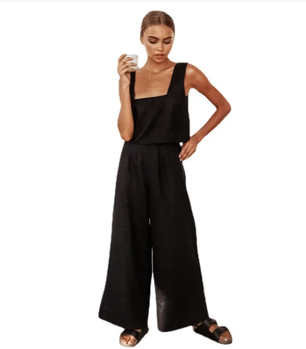 Effortlessly chic two-piece set with a sleek sleeveless top—perfect for elevated everyday style.