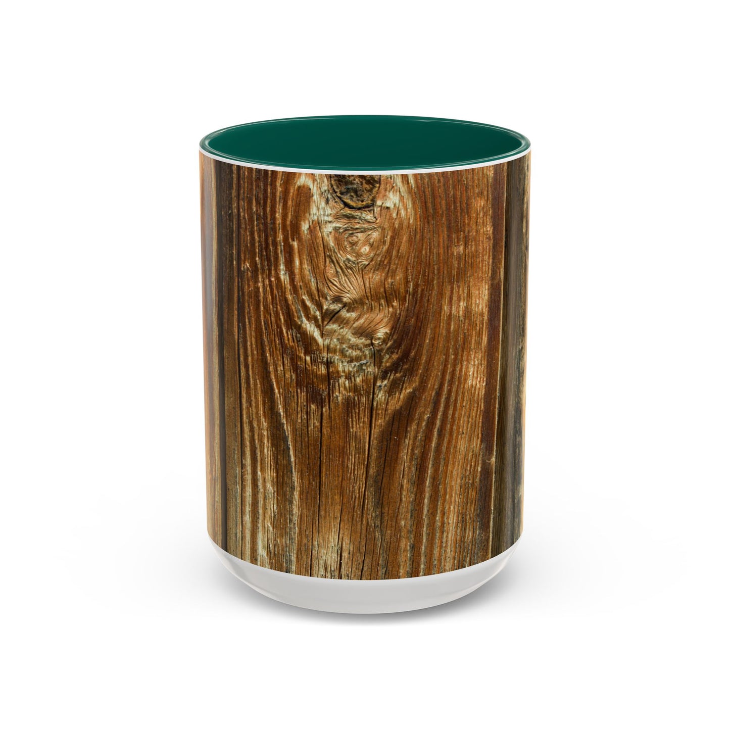 Rustic Wood Grain Coffee Mug — Cozy Cabin 11oz & 15oz (Room for Cream)