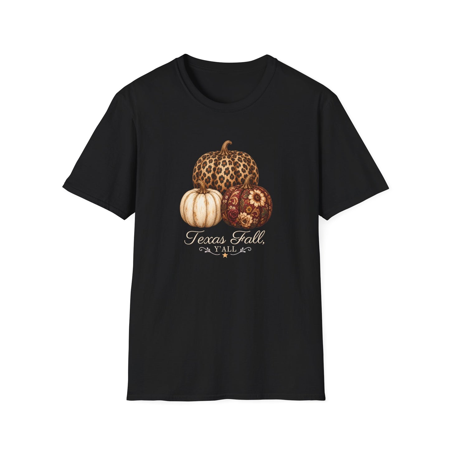 Fall Pumpkin Trio T-Shirt — “Texas Fall Y’all” Autumn Graphic Tee