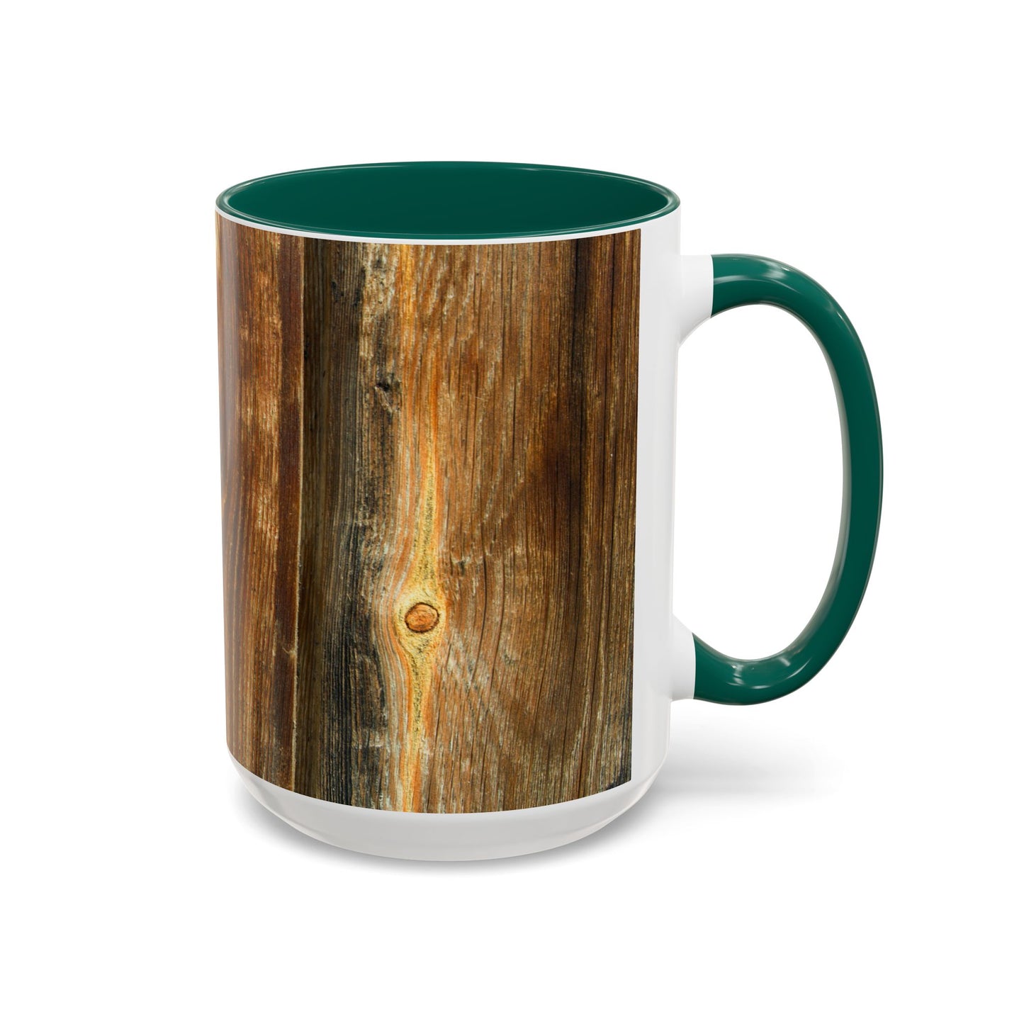 Rustic Wood Grain Coffee Mug — Cozy Cabin 11oz & 15oz (Room for Cream)