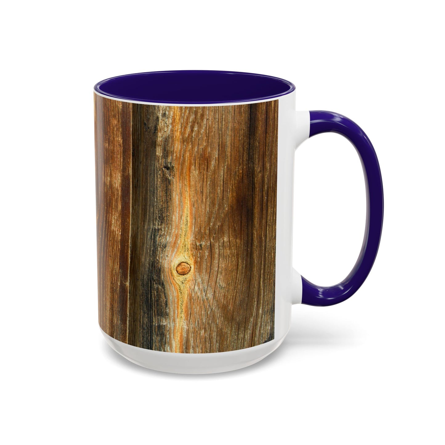 Rustic Wood Grain Coffee Mug — Cozy Cabin 11oz & 15oz (Room for Cream)