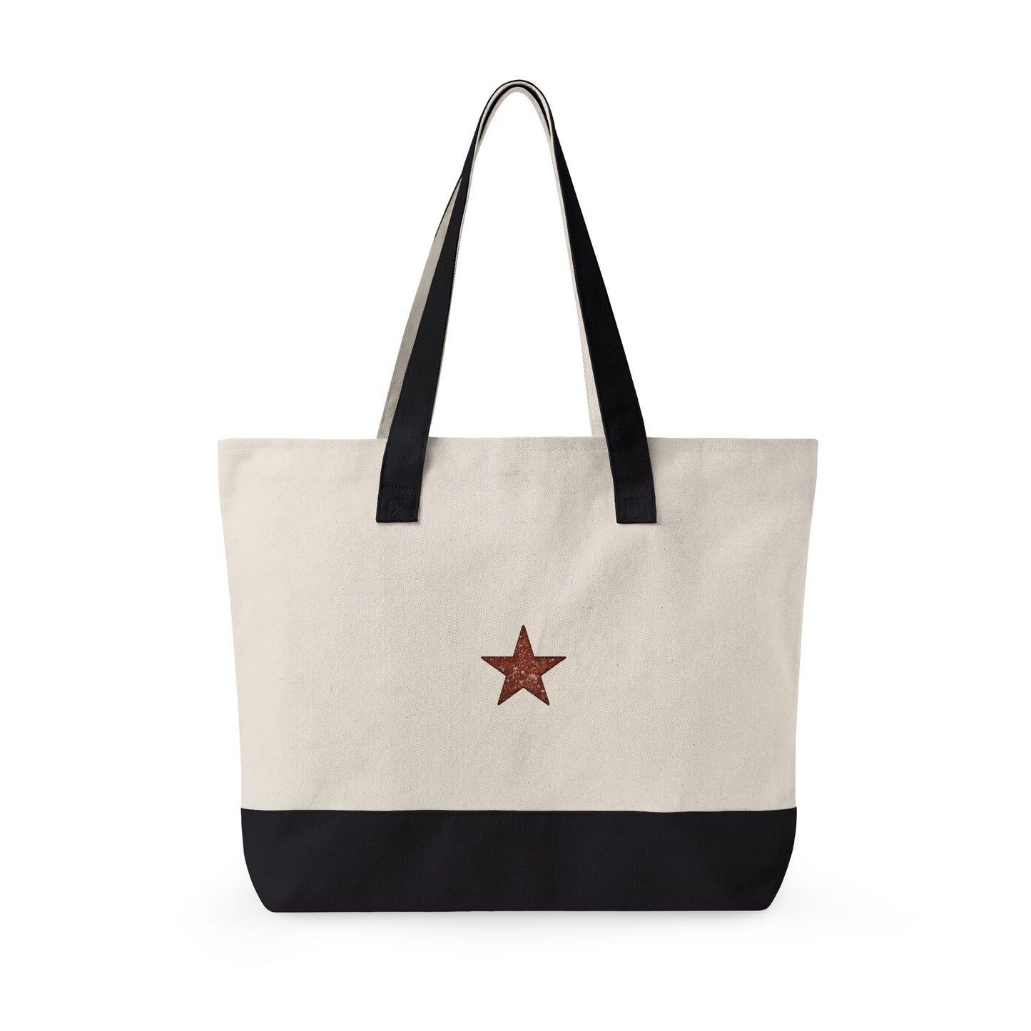 Canvas Tote Bag — "NO RUSH ORDERS" Rustic Star Zippered Tote