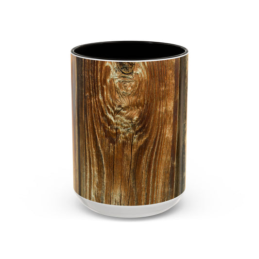 Rustic Wood Grain Coffee Mug — Cozy Cabin 11oz & 15oz (Room for Cream)