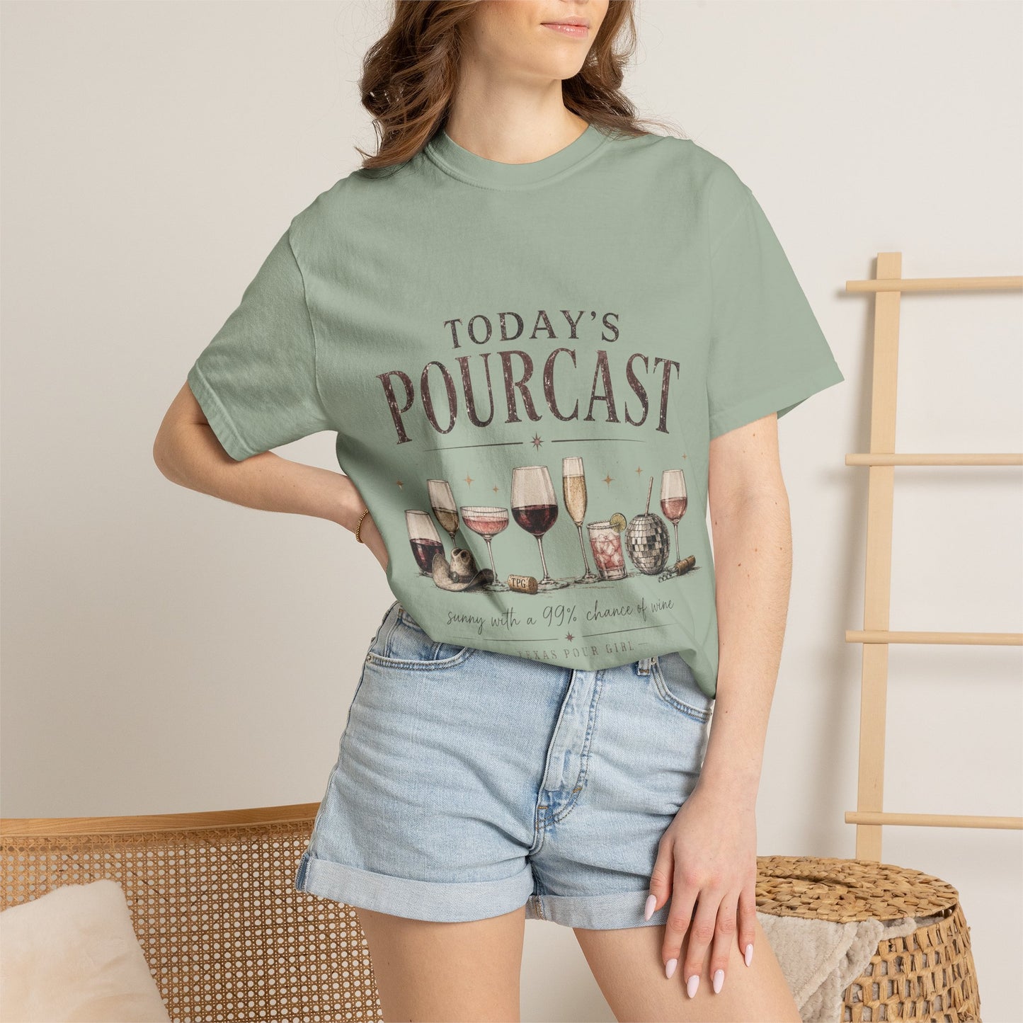 Today's Pourcast Wine T-Shirt | Funny Graphic Tee for Wine Lovers