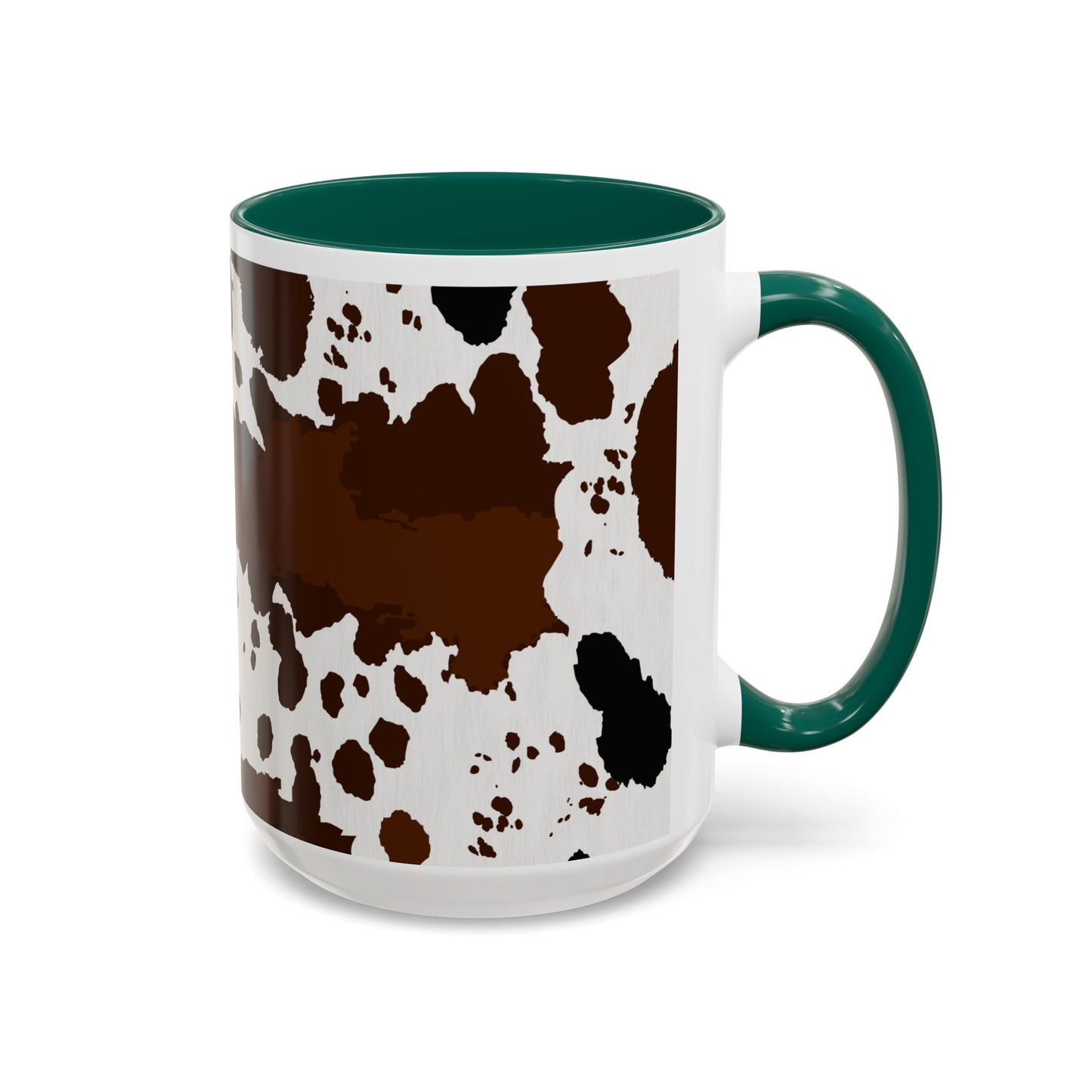 Cow Print Coffee Mug — Brown Cowhide Pattern Ceramic Mug (11oz & 15oz)