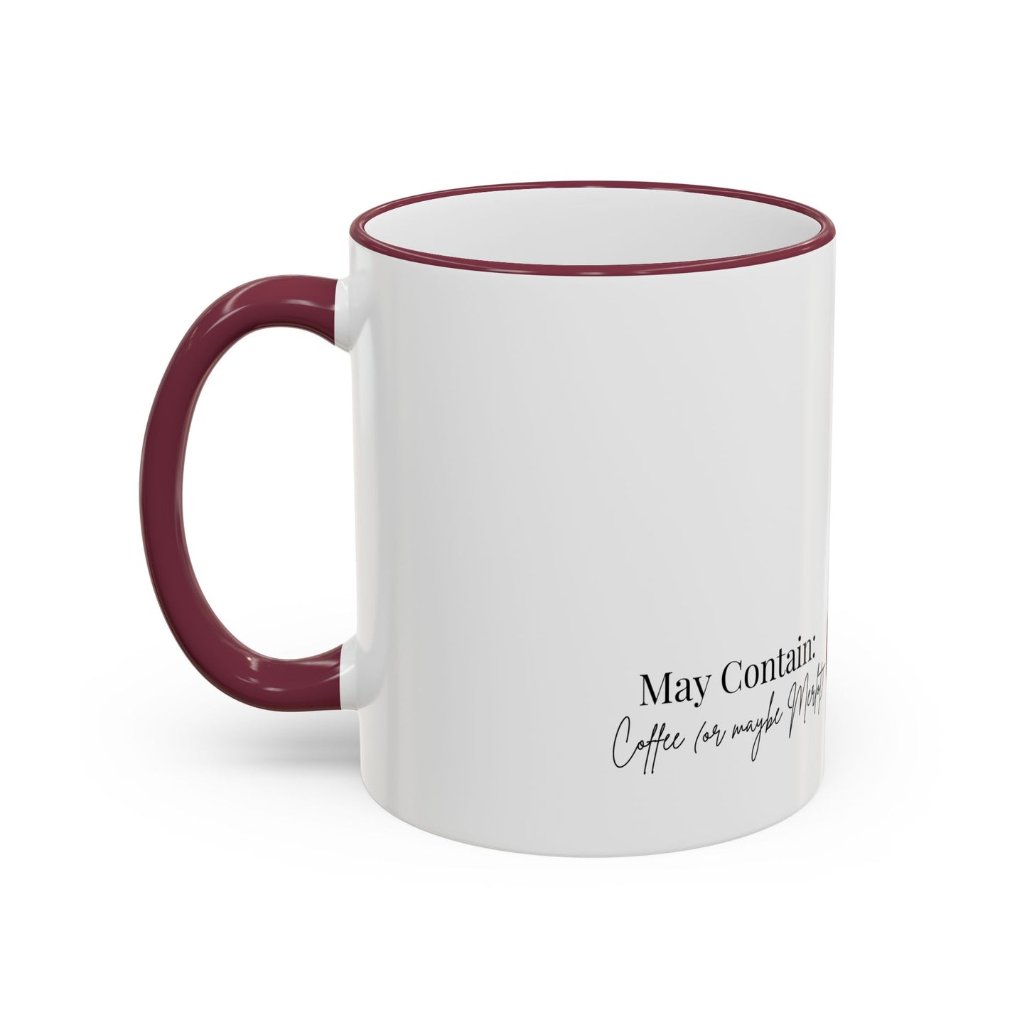 Cowgirl Coffee Mug — "May Contain: Coffee or Merlot" Accent Rim & Handle Mug