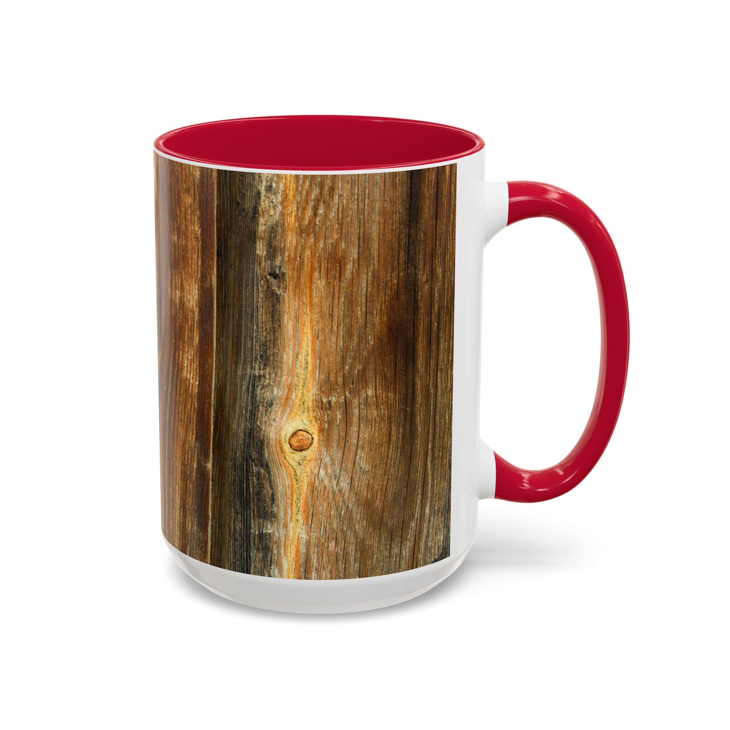Rustic Wood Grain Coffee Mug — Cozy Cabin 11oz & 15oz (Room for Cream)