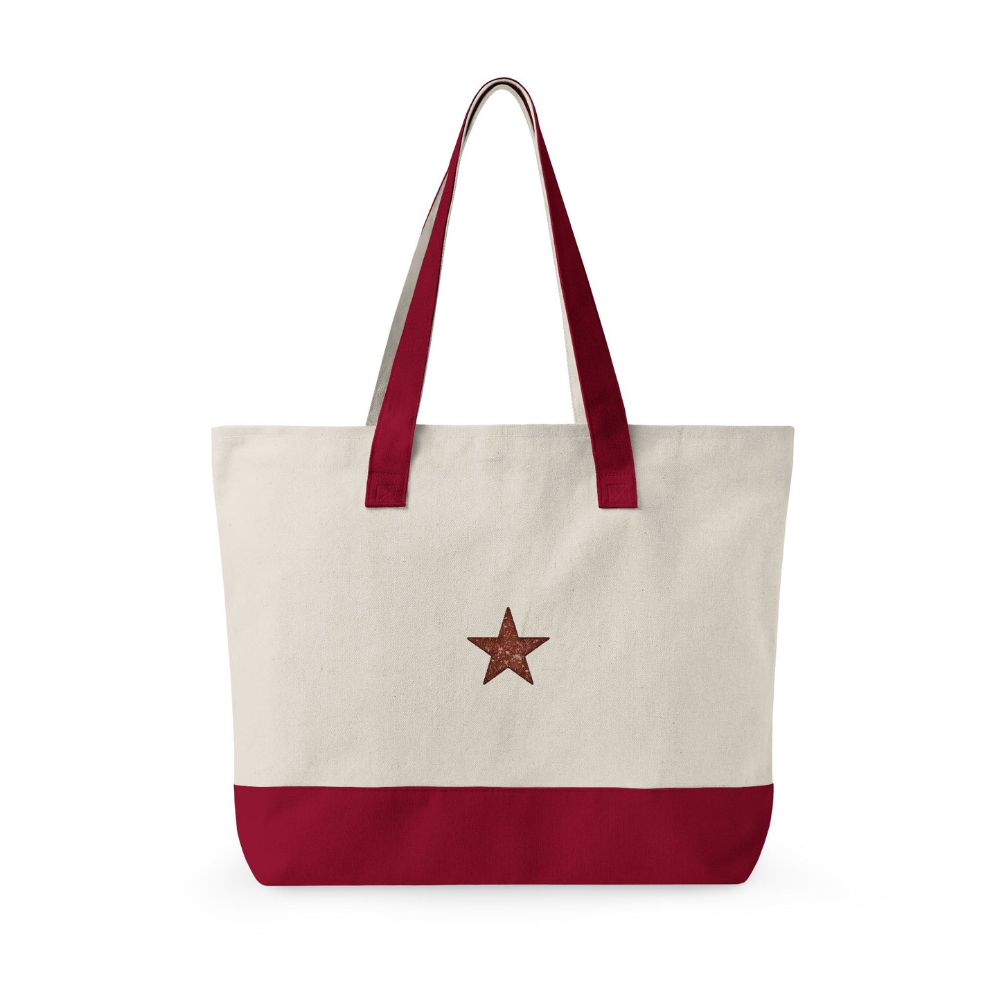 Canvas Tote Bag — "NO RUSH ORDERS" Rustic Star Zippered Tote