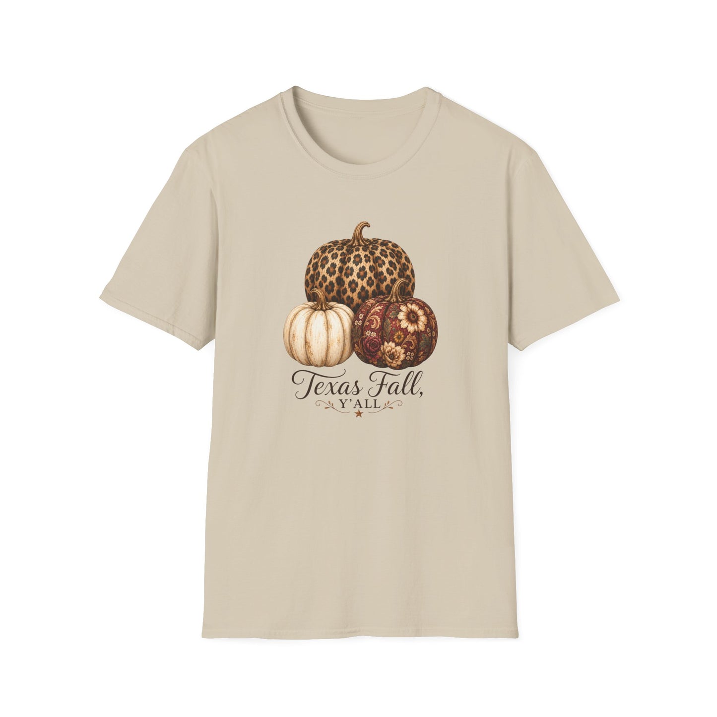 Fall Pumpkin Trio T-Shirt — “Texas Fall Y’all” Autumn Graphic Tee
