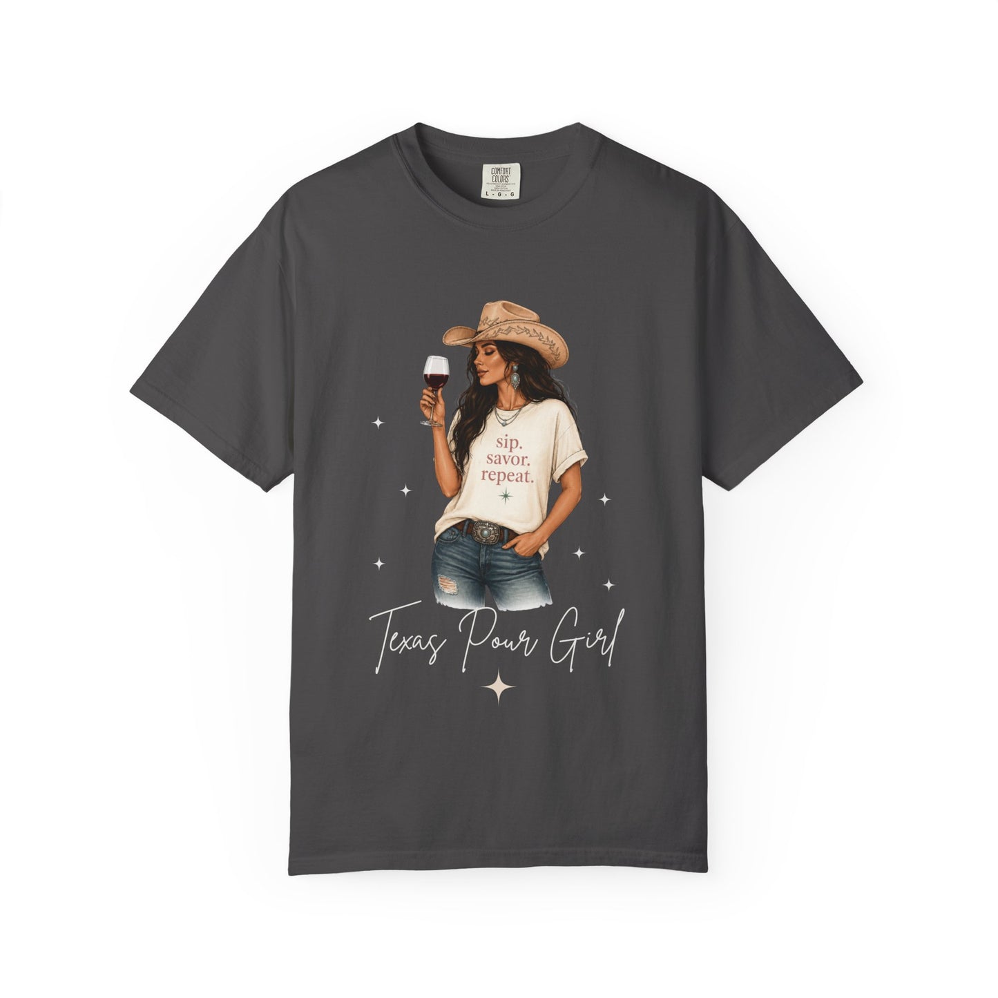 The Brunette | Texas Pour Girl Everyday Girls Tee | Western Wine Shirt Women