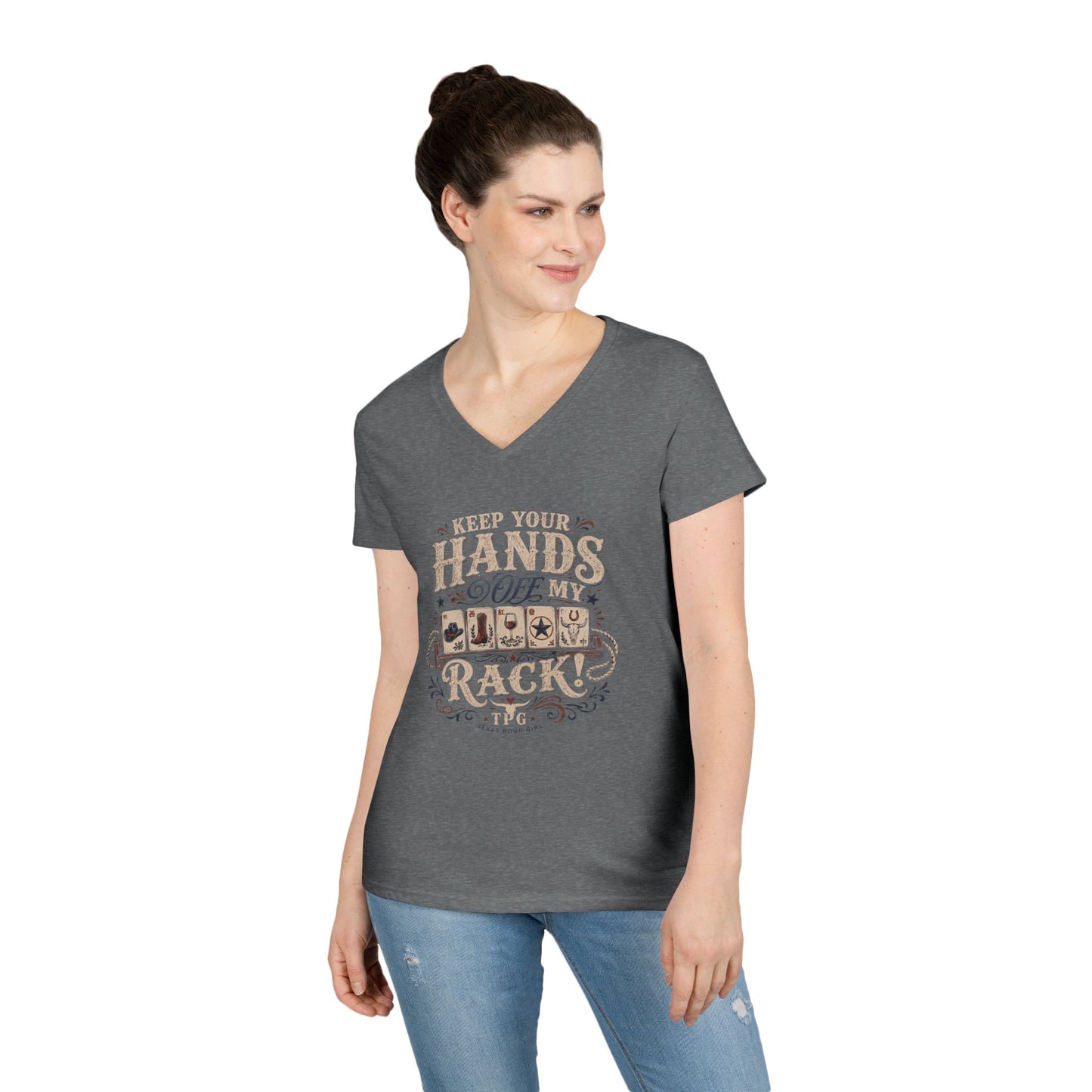 Keep Your Hands Off My Rack Ladies' V-Neck T-Shirt