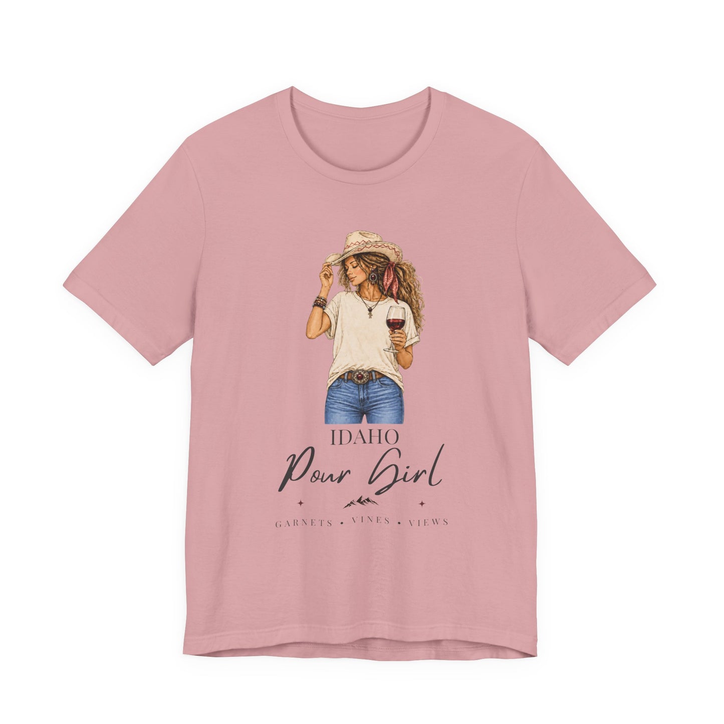Idaho Pour Girl Tee | Wine Lover Cowgirl Graphic T-Shirt