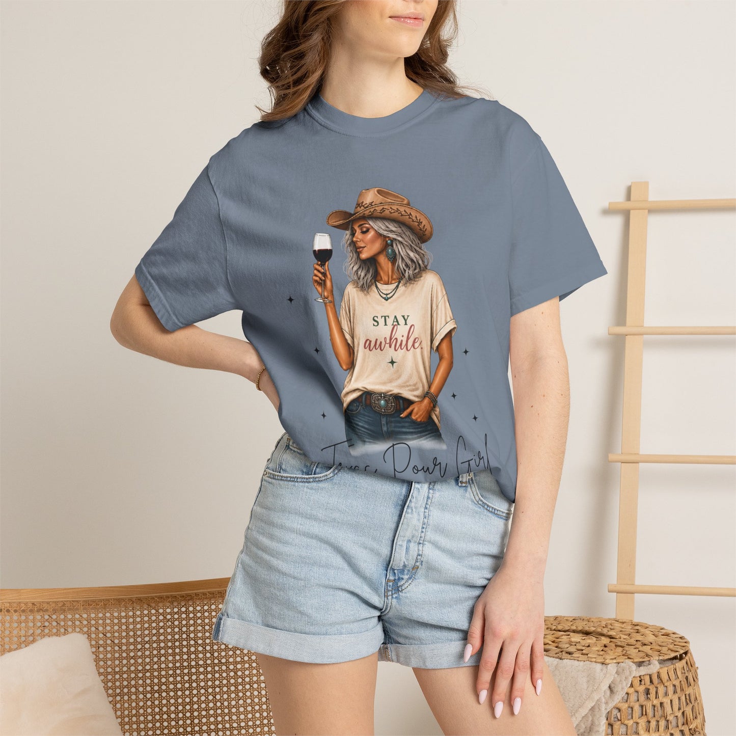 The Silver | Texas Pour Girl Everyday Girls Tee | Western Wine Shirt Women