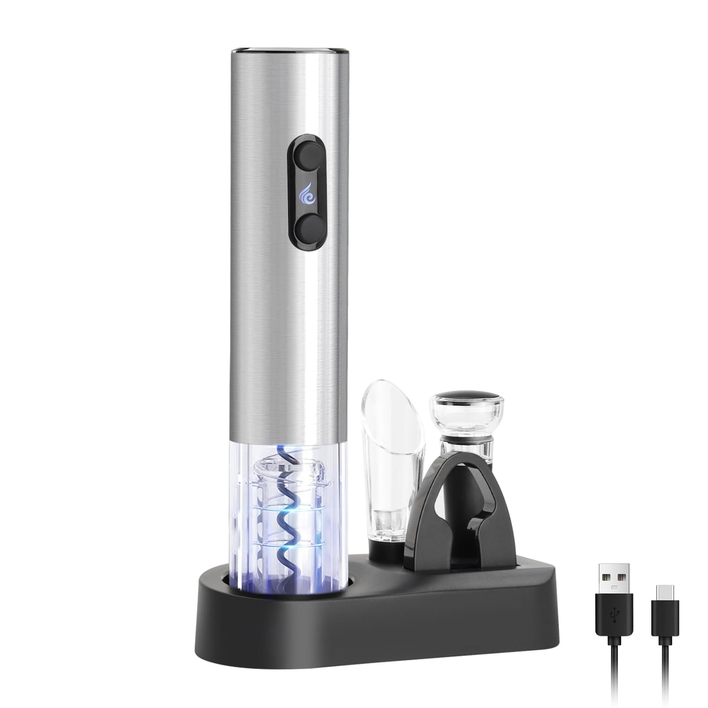 Electric Wine Opener Set | Rechargeable Wine Corkscrew & Aerator | Wine Lover Gift for Her