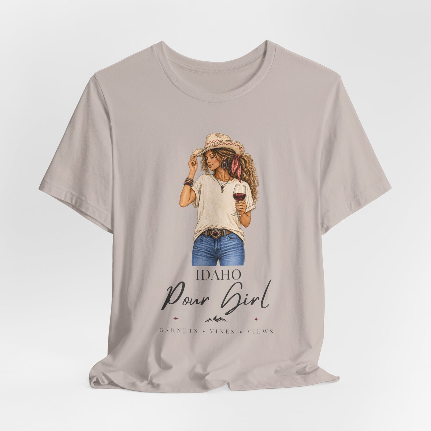 Idaho Pour Girl Tee | Wine Lover Cowgirl Graphic T-Shirt