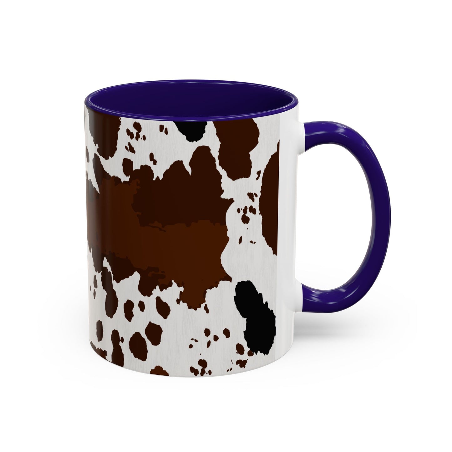 Cow Print Coffee Mug — Brown Cowhide Pattern Ceramic Mug (11oz & 15oz)