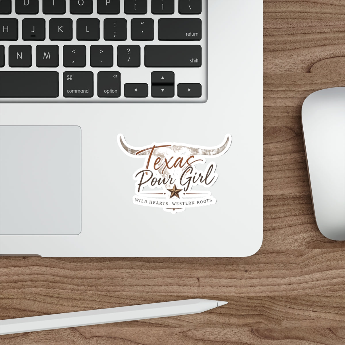 Wild Hearts, Western Roots — Longhorn Die-Cut Sticker