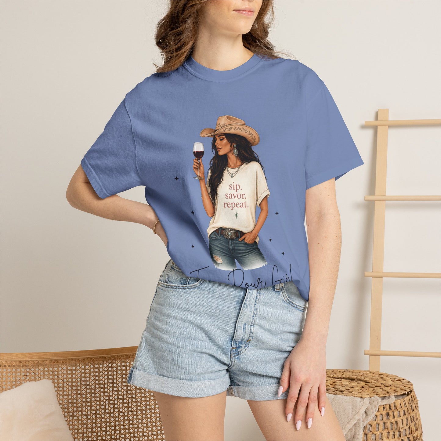 The Brunette | Texas Pour Girl Everyday Girls Tee | Western Wine Shirt Women