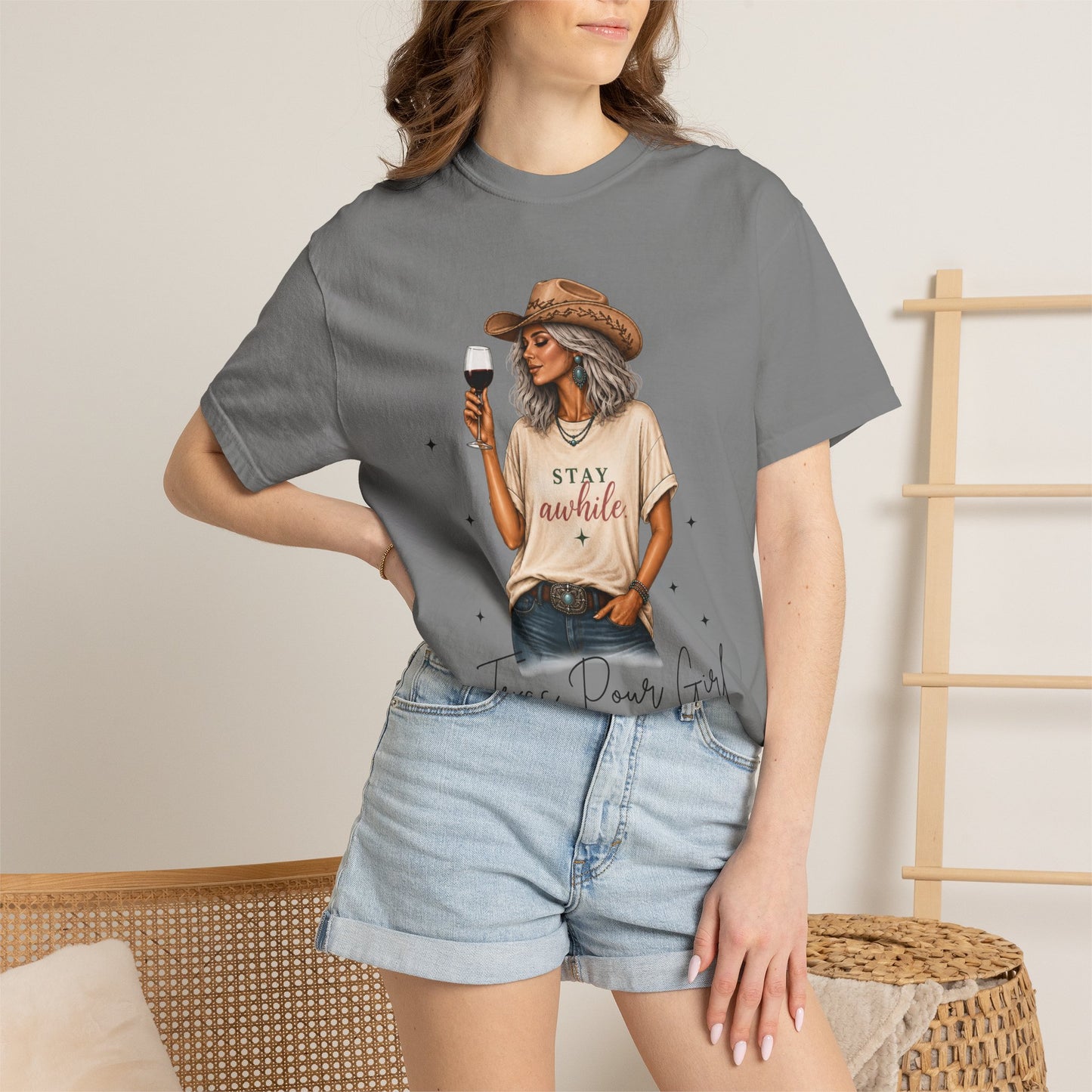 The Silver | Texas Pour Girl Everyday Girls Tee | Western Wine Shirt Women