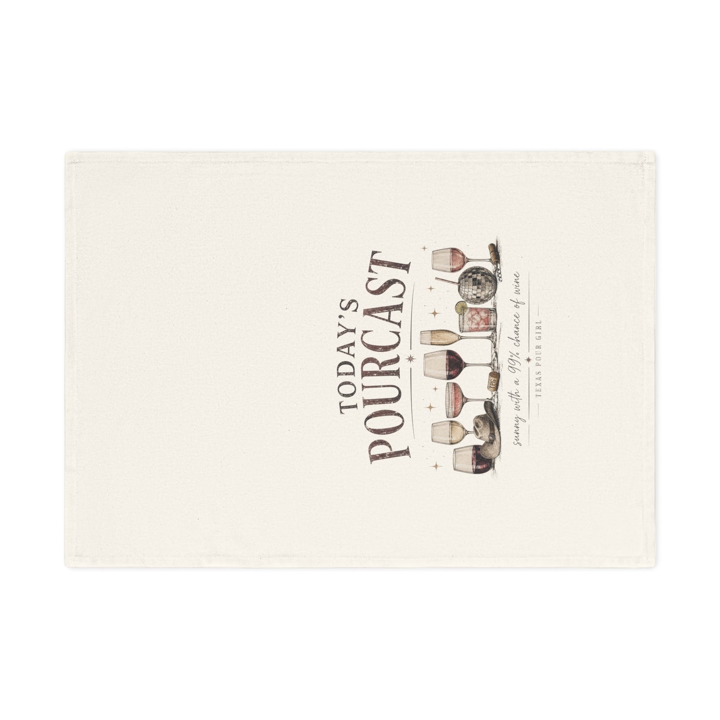 Today's Pourcast Cotton Tea Towel — Wine Glasses & Cheese Kitchen Towel